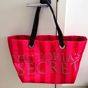 Victoria's Secret shopper tote bag. OS. Red, pink and black color